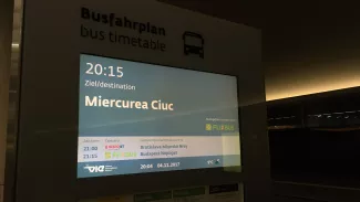 2017年のウイーン国際空港からブラチスラヴァに向かうバス停