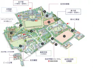 自由学園の現在のキャンパスマップ