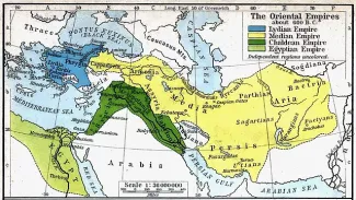 新バビロニア （緑）とリディア、メディア、エジプトの四大国(wikimedia)
