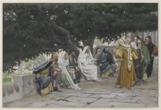 James Tissot: The Pharisees and the Saduccees Come to Tempt Jesus