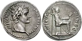 Tiberius. AD 14-37. AR Denarius (18mm, 3.84 g, 7h). Lugdunum (Lyon) mint. Group 1, AD 15-18.