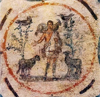 Third century Fresco of Jesus as the Good Shepherd