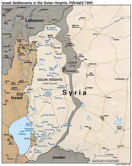 Israeli settlements in the Golan Heights, February 1992.