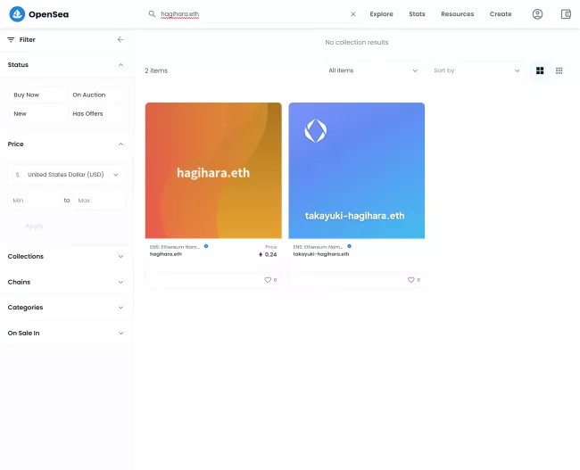 hagihara.eth at OpenSea